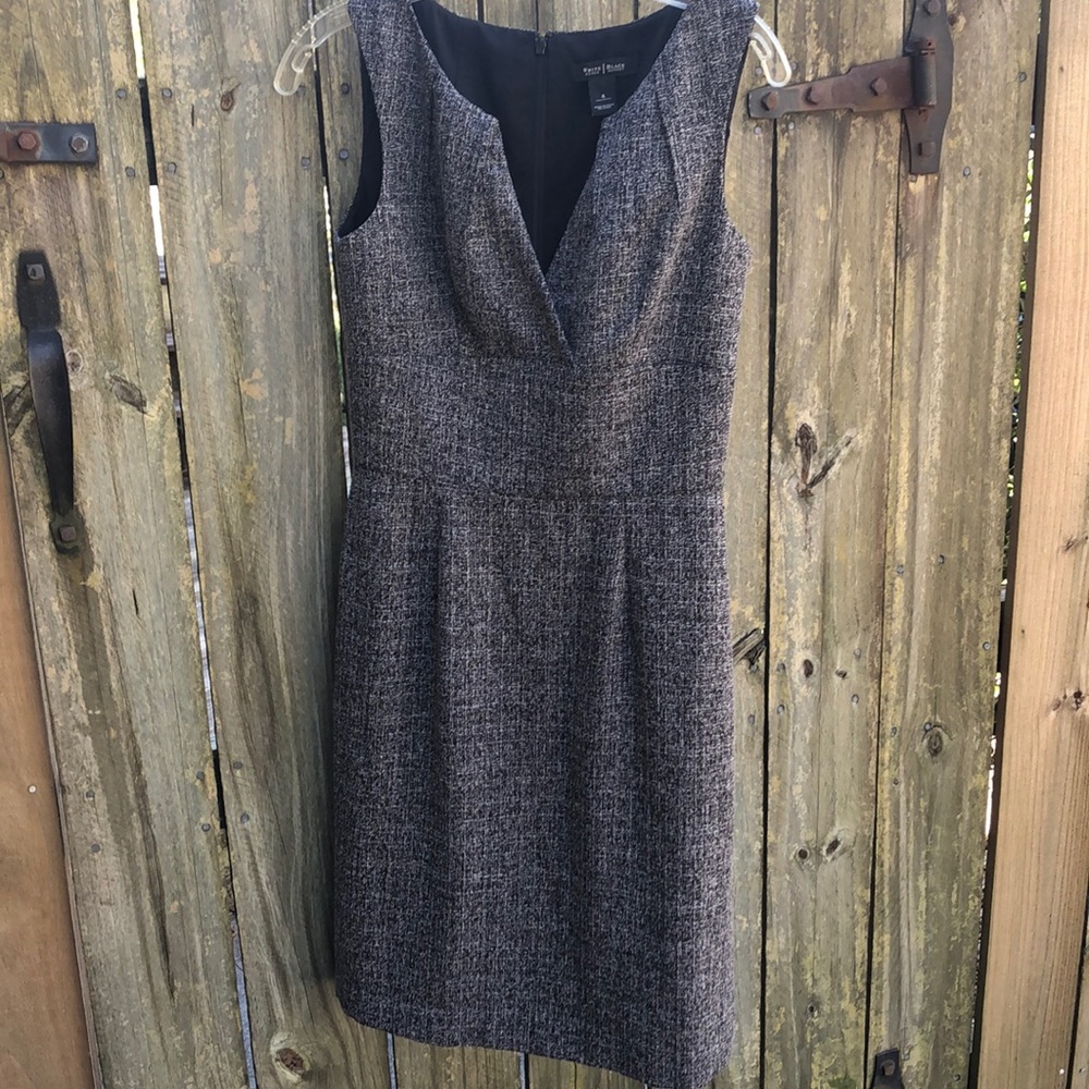White House Black Market Gray Tweed Sheath Dress